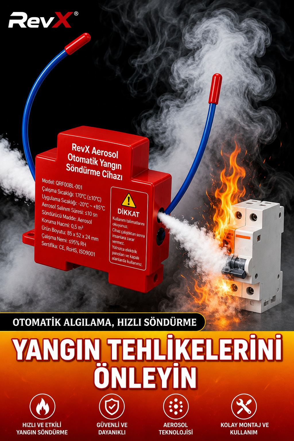 RevX Aerosol Otomatik Yangın Söndürme Cihazı